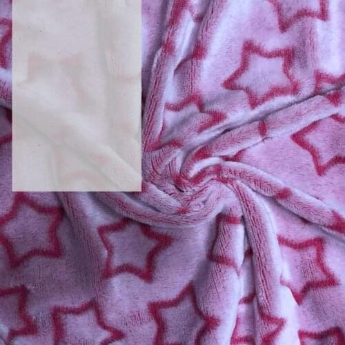 2020 double-sided flannel fabric star print plush fabric for home textile sweater toy 1Meter