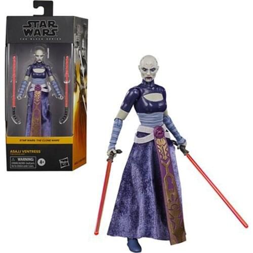 Star Wars The Black Series Asajj Ventress Toy 6-Inch Scale The Clone Wars Collectible Action Figure Toys for Kids