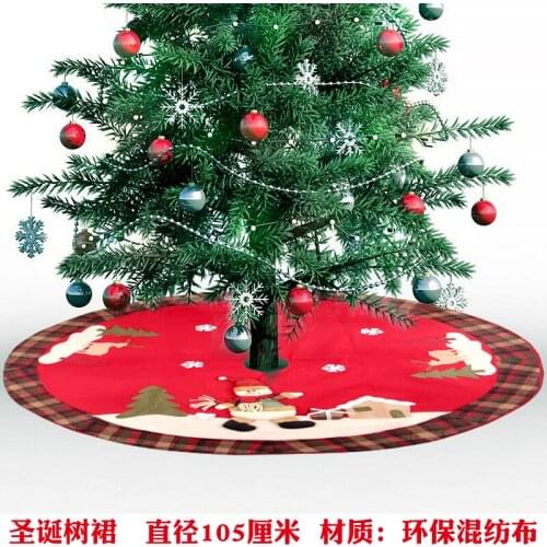 Christmas ornaments tree skirt apron base cushion old snowman non-woven skirt