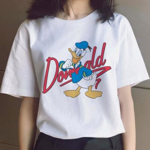 Disney Donald Duck Funny Cartoon Unisex T Shirt Harajuku Kawaii Anime 90s T-shirt Cute Vintage Graphic Tshirt Couple Top Tees