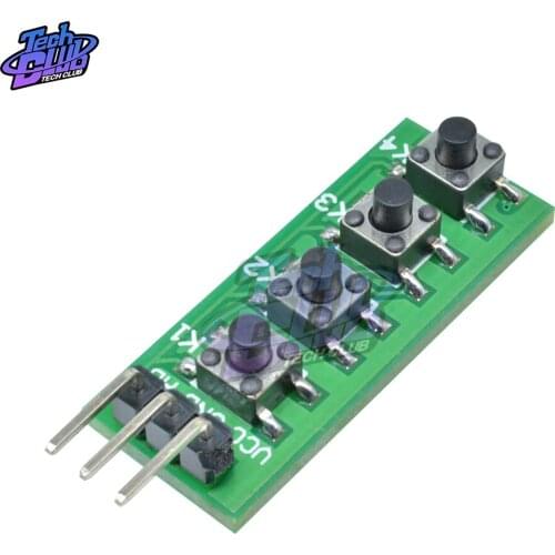 KC11B04 AD Keypad Board4 Key Analog Buttons AD Keypad Module ADC Port Keyboard for Arduino UNO MEGA2560 with Pin 3-12V