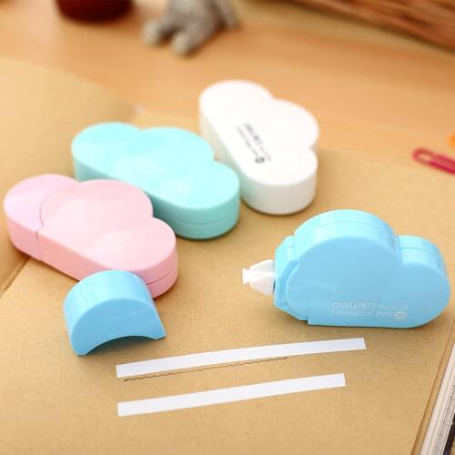 4Pcs Cloud Shaped Correction Tape 5mmx5m White Sticky Tape Modify Written Mistake Homework School Exam Corrector Kids Deli 8154