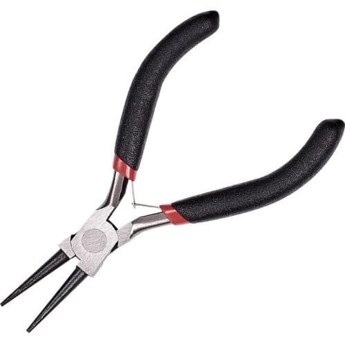 Pandahall 1pcs Round Nose Pliers Jewelry Tool for Jewelry Making DIY Handmade Accessories Gunmetal 125mm