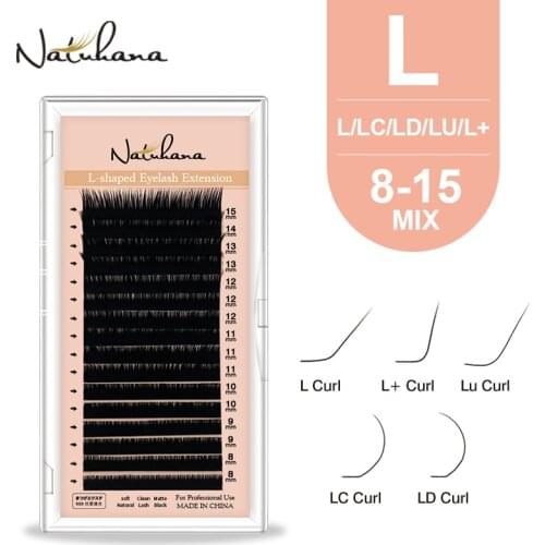 L/L+/LC/LD/LU/M curl Mink Eyelash Extension Matte Black 8-15mm 16 Rows Mix Individual False Eyelashes OEM L N Makeup Eye Lashes