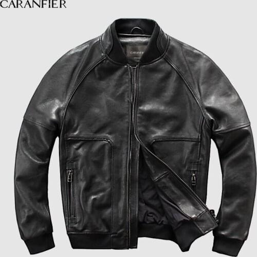 CARANFIER Genuine Leather Jacket Mens Brand Motorcycle Multifunction Jacket Men Liner Detachable Jackets 4XL DHL Free Shipping