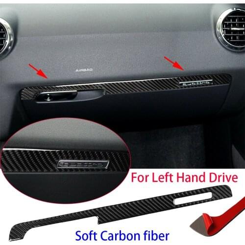 Soft Real Carbon Fiber Dashboard Co-pilot Cover For Audi TT 8N 8J MK123 TTRS 2008-2014