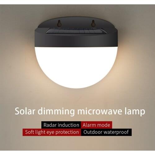 2021 new solar microwave induction waterproof lamp SOS emergency colorful breathing lamp remote control solar lamp