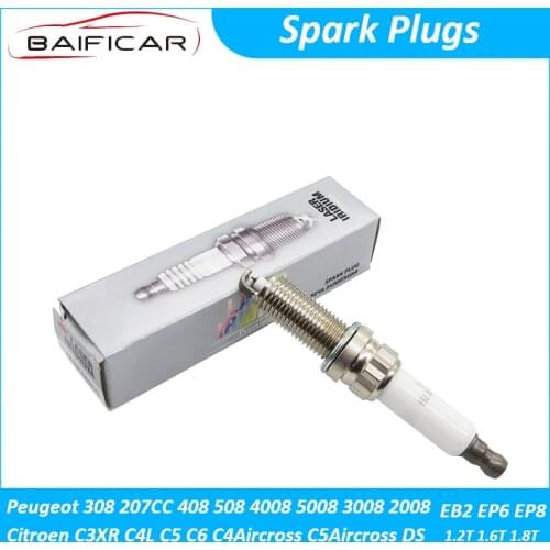 Baificar Brand New Spark Plugs 4PCS Iraurita Platinum Plug For Peugeot 308 207CC 408 508 Citroen C3XR C4L C5 C6 1.2T 1.6T 1.8T