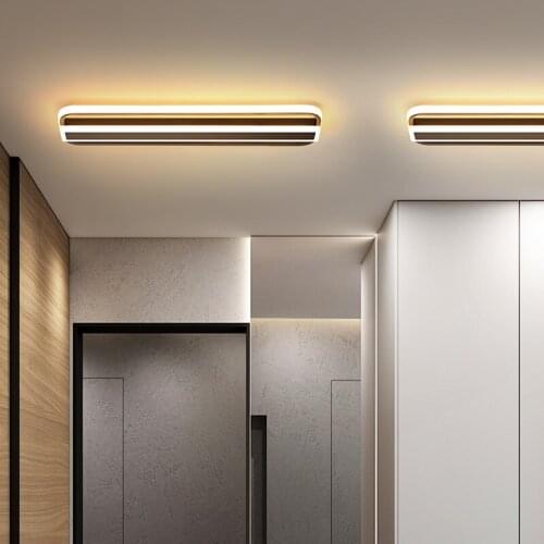 New Rectangle Modern led ceiling lights lustre Minimalism Black/Gold ceiling light Bedroom Aisle balcony corridor ceiling lamp