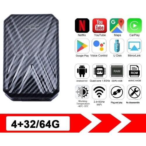 Original Car Wireless Carplay with GPS 4+32/64g Support Android/IOS Mirror Multimedia Player for Audi VW Fo-rd Hyun-dai Sko-da