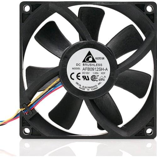 For delta AFB0912SH-A 12V 1.00A 92X92X25MM dual ball bearing 4-wire PWM server axial cooling fan