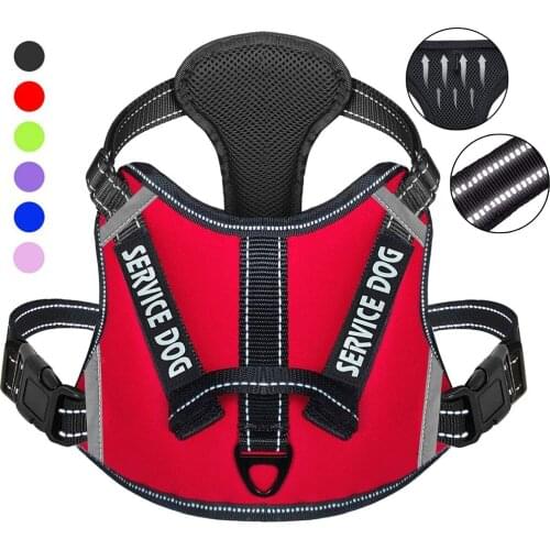 No-Pull Service Dog Harness with Handle Adjustable Comfort Pet Dog Vest Harness for Outdoor Walking,3M Reflective Vest