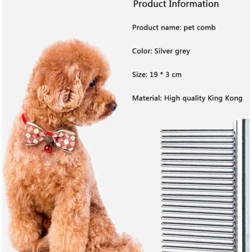 Pet Dematting Comb - Stainless Steel Pet Grooming Comb for Dogs and Cats Gently Removes Loose Undercoat, Mats, Tangles and Knots