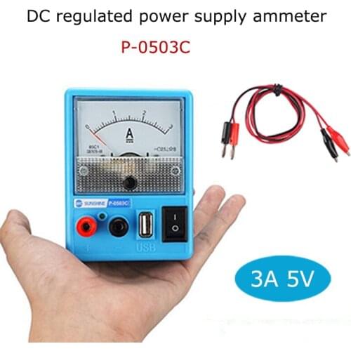 DC Regulated Power Supply Current Meter 220V Mini Portable Linear 3A 5V with Short Circuit Protection