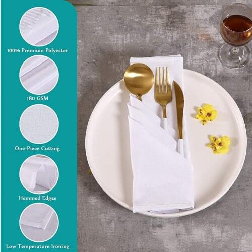 HGHO 12 Pcs Cloth Napkin Cotton Dinner Napkin Soft Washable and Reusable Napkin for Restaurant Wedding Hotel Dinner Party
