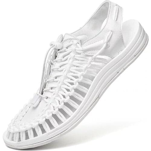 TaoBo Big Size 48 47 Elasic Band Casual Sandals Men Women Woven Shoes Breathable Our Walking Shoes Summer Beach Flat Sneakers