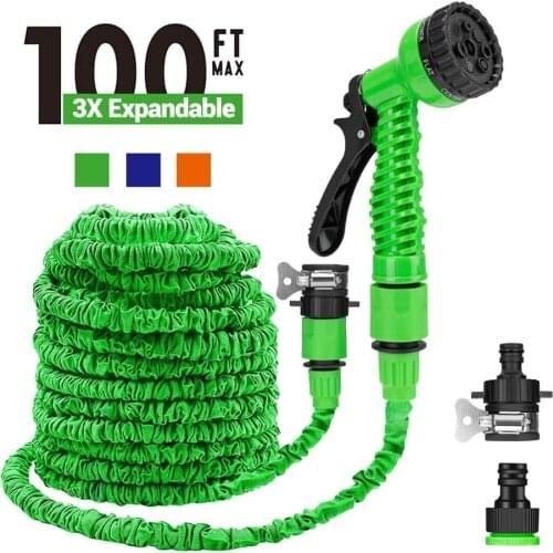 25/50/75/100FT Expandable Garden Hose Magic Flexible Water Hose With Garden Pipe 7 Spraying Modes Spray Gun To Watering Car Wash