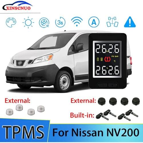 XINSCNUO Car Electronics Wireless For Nissan NV200 TPMS Tire Pressure Monitoring System Sensor LCD Display