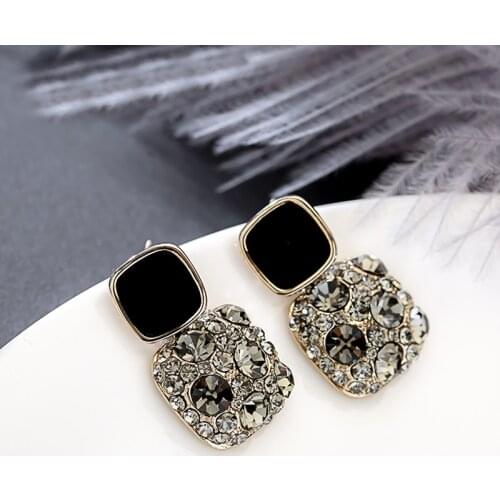 AENSOA New 2020 Fashion Women Crystal Earrings Small Rhinestone Vintage Korean Earrings Trendy Cute Lovely Shiny Party Jewelry