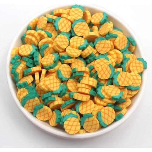 100g/Lot Polymer Clay Pineapple Slices Fruits Sprinkles for DIY Crafts Filling Decoration Accessories