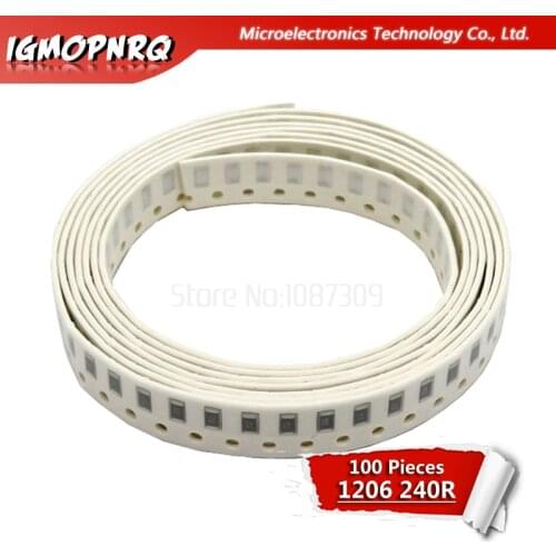 100PCS 1206 SMD Resistor 5% 240 ohm chip resistor 0.25W 1/4W 240R 241