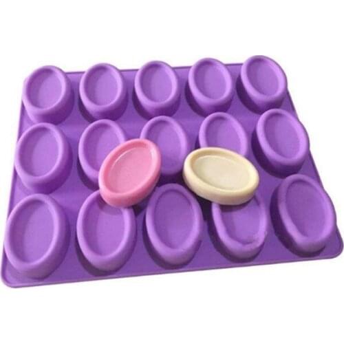 100% Handmade DIY Silicone Soap Mold Soap Making 3D Oval DIY Chocolate Candy Mould Bathroom Kitchen Soap Mold