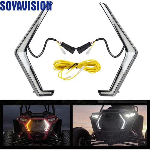 12V Front Driver Signature Light white amber turn signal light RGB for Polaris RZR XP Turbo 4 Turbo Xp 1000 4 1000 2019