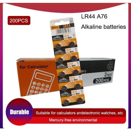 200PCS 100% Original for Maxell LR44 A76 AG13 SR1154 357 LR 44 1.5V Button Cell Coin batteries Alkaline For calculator 0%Hg