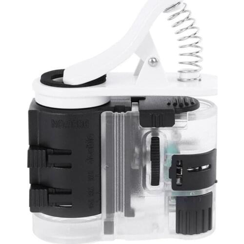 7x 12x 15x LED Magnifier Light Source Magnifying Glass with LED UV Light Lupa Universal Mobile Phone Folder Microscope