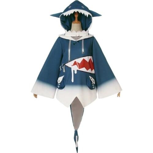 Anime Hololive GawrGura cos suit HololiveEN Gawr Gura cosplay suit full set