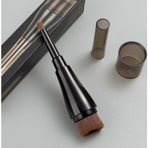 Anmor Double-end Makeup Brushes Synthetic Hair Foundation Concealer Eyebrow Eyeshadow Portable Make Up Brush Cosmetic Tool