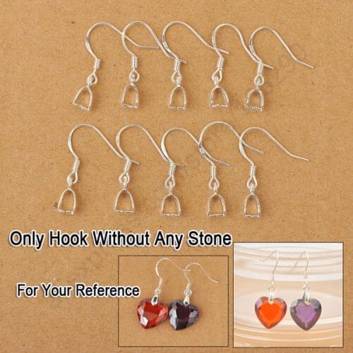 Fast Shipping 1000PCS 925 Sterling Silver Crystal Beads Earrings Jewelry Findings Pinch Bail Hook Earwire