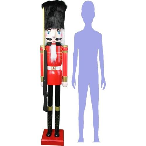 CDL 4feet/120cm/4ft/4foot Life sized large/Giant Red Christmas Wooden Nutcracker King & Soldier Ornament Doll K07
