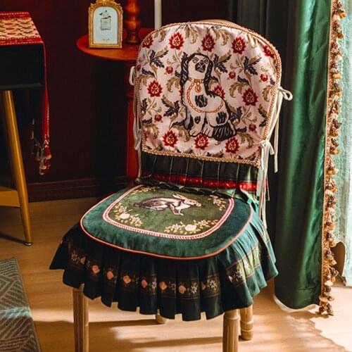 Flocking Rabbit Chair Cover American Luxury Home Dining Table Chair Cover Four Seasons Universal Cored Chair Cover Non-slip