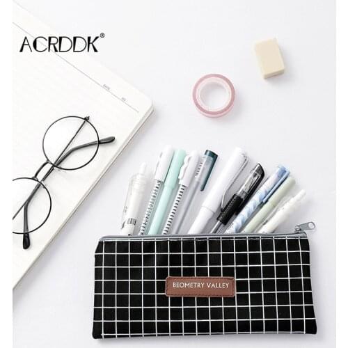 Small Pencil Case Durable Office Stationery Organizer Pouch Cosmetic Bag for Girls and Boys DF