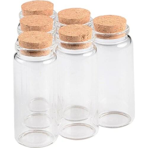 37x90x27 mm 65ml Decorative Bottles Empty Glass Bottles With Corks Clear Transparent Message Wishing Bottles 25pcs New Arrival