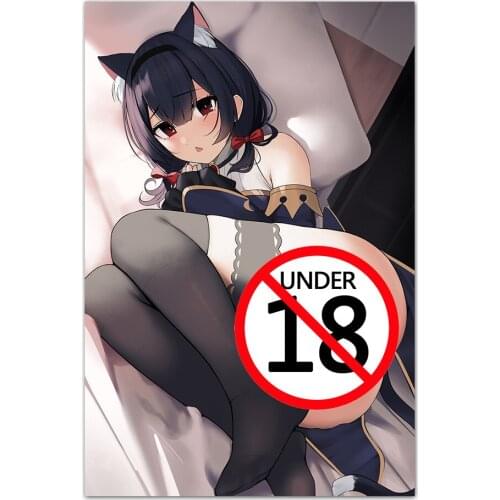 Cat Girl Anime Wallpaper Sexy Cartoon Canvas Painting Posters And Prints Wall Art Pictures For Living Room Decor