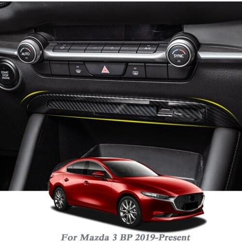 For Mazda 3 Axela 2019 2020 ABS Carbon Fiber Front USB Charging Frame Cover Trims Sticker Car-Styling Decoration Accessories