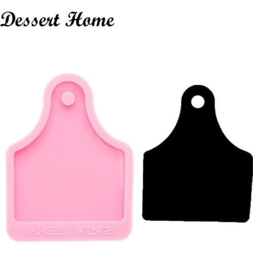 DY0114 epoxy resin molds Cow ear tag mold for keychain pendant Jewelry Makeing silicone molds for resin diy