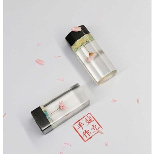 Daisy Micro Landscape Resin Name Stamp Custom Chinese Name Picture Image Photo Portrait Seals Painting Signature Student Gifts