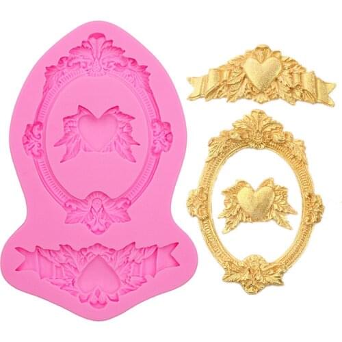 Gadgets Fondant Molds Small Oval Elegant frame Silicone rubber flexible food safe mold