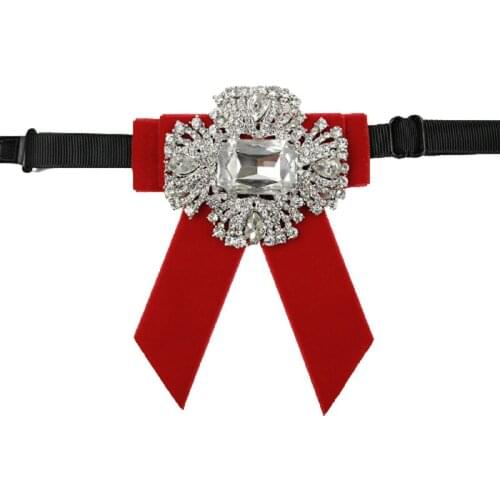 Rhinestone Bow Tie Collar Flower Korean British Trendy Mens Business Banquet Cocktail Party Wedding Velvet Bowtie Mens Jewelry