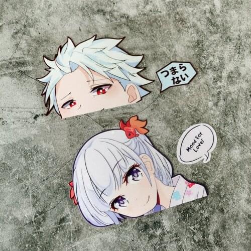 JDM Comic Girl Wind Anime Cartoon Laptop Computer Case Stickers Car Styling Motorcycle Racing Body Fuel Tank Decal