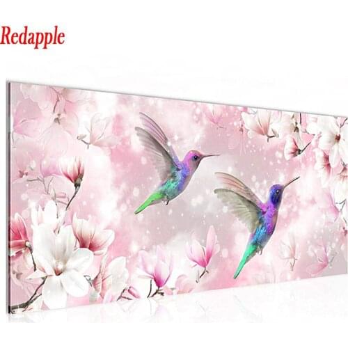 5D DIY Diamond Embroidery Magnolia Flowers and birds Cross stitch Diamond Painting Round square Drill large size Picture Decor