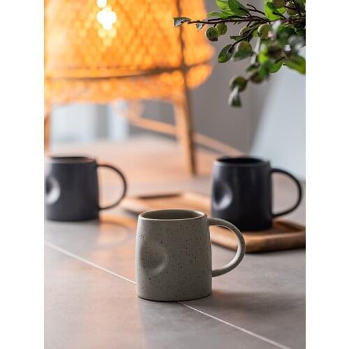 Ceramic Brief Porcelain Coffee Mugs 400ML Capacity Frosted Matt European Style Breakfast Milk Tea Cup Creative Cups Drinkware