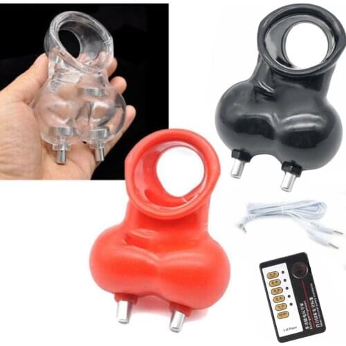 Manyjoy Male Scrotum Squeeze Ring Chastity Cage Sex Toys Ball Stretcher Enhancer Penis Sleeve Scrotum Pouch Time Delay Cock Ring