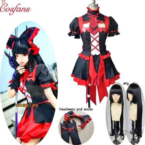 GATE Rory Mercury Fancy Dress Short Sleeve Tops Skirt Uniform Outfit Anime Cosplay Costumes Halloween women cosplay costume wig