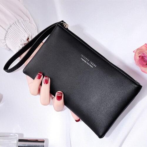 Women designer wallet coin purse fashion Leather Wristband Zipper Clutch bag handbag lady key card holder money bag phone pocket