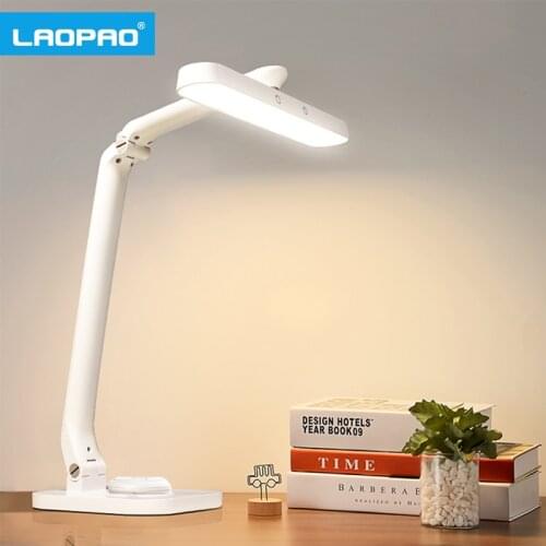LED Desk Lamp Foldable Stepless Dimming 360 Degree Rotatable Touch 5 color DC5V 1400mAh USB Recharge Eye Protect Table Light