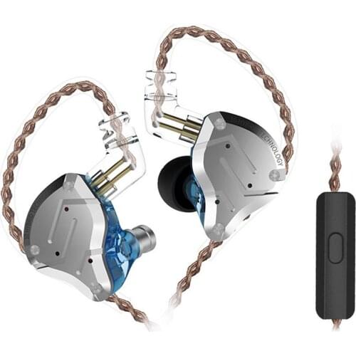 ForKZ ZS10 Pro 4BA+1DD 5 Driver In-Ear HiFi Metal Earphones With Stainless Steel Faceplate 2 Pin Detachable Cable Sport Headset